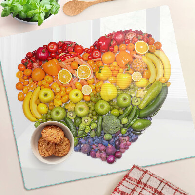 Tábua para corte Coração de Fruta Arco-Íris