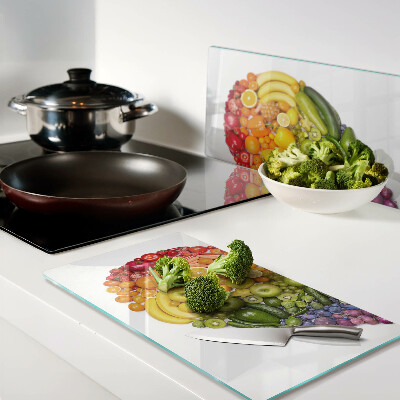 Tábua para corte Coração de Fruta Arco-Íris