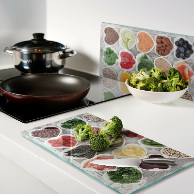 Tábua para corte Frutas e vegetais em corações