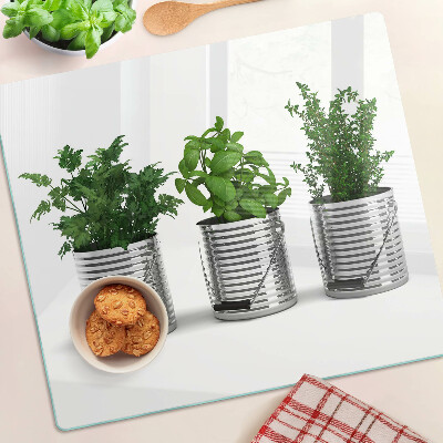 Tábua para corte Plantas em vasos de metal