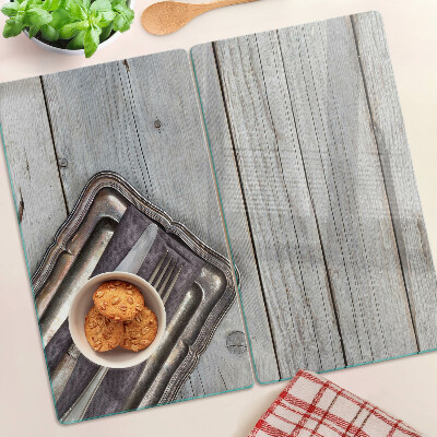 Tábua para corte Talheres rústicos sobre fundo de madeira