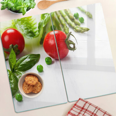 Tábua para cozinha Legumes em uma bancada branca