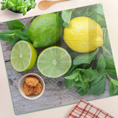 Tábua para cozinha Limões e limas com hortelã