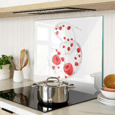 Tábua para corte Bolhas de framboesa na água