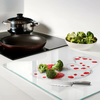 Tábua para corte Bolhas de framboesa na água