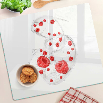 Tábua para corte Bolhas de framboesa na água