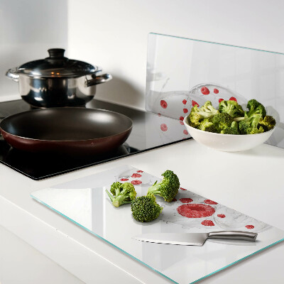 Tábua para corte Bolhas de framboesa na água