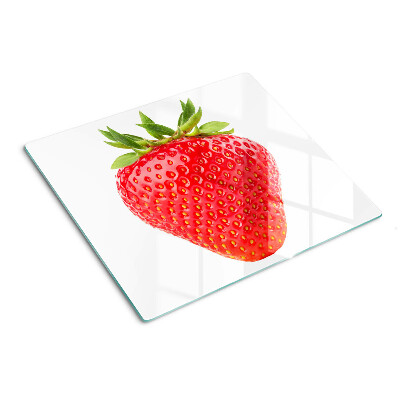 Tábua para corte Morango em fundo branco