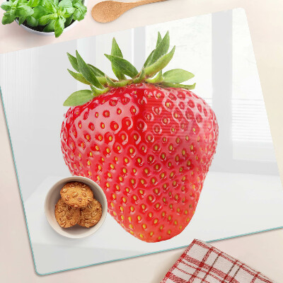 Tábua para corte Morango em fundo branco