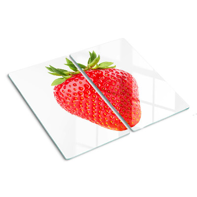 Tábua para corte Morango em fundo branco