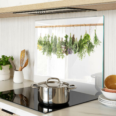 Tábua para corte Ervas secas em uma corda