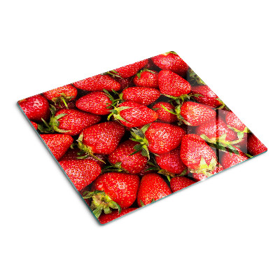 Tábua para cozinha Morangos em fundo vermelho