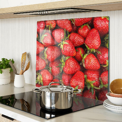 Tábua para cozinha Morangos em fundo vermelho