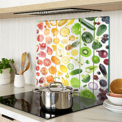 Tábua para corte Frutas e vegetais nas cores do arco-íris