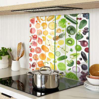 Tábua para corte Frutas e vegetais nas cores do arco-íris