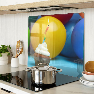 Tábua para corte Cupcake de aniversário com balões