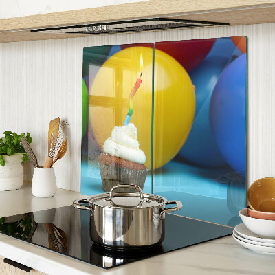 Tábua para corte Cupcake de aniversário com balões