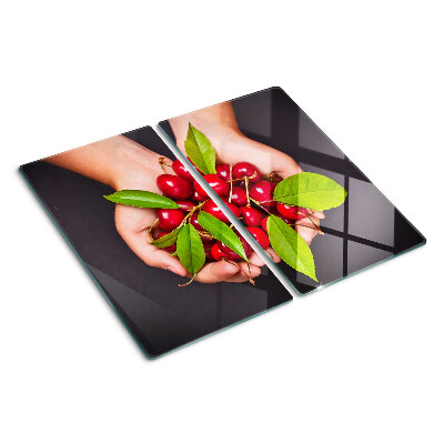 Tábua para cozinha Cerejas vermelhas nas mãos