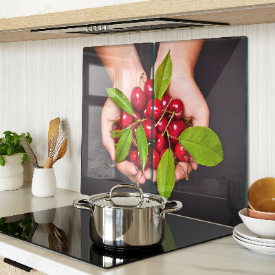 Tábua para cozinha Cerejas vermelhas nas mãos