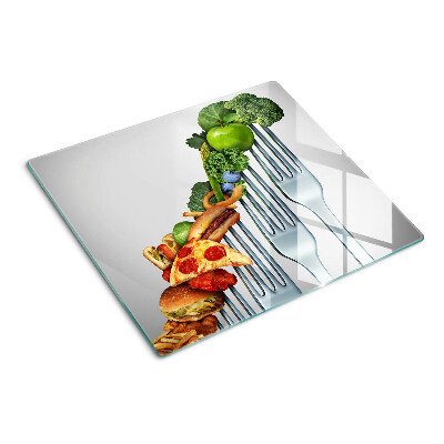 Tábua para cozinha Comida no garfo