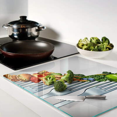 Tábua para cozinha Comida no garfo