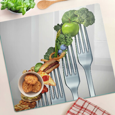 Tábua para cozinha Comida no garfo