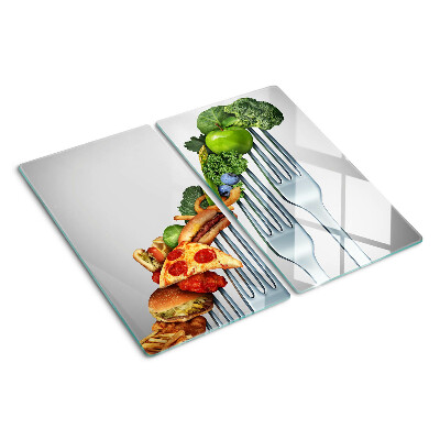 Tábua para cozinha Comida no garfo