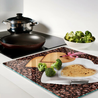 Tábua para cozinha Café com coração e biscoitos