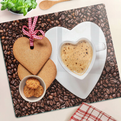 Tábua para cozinha Café com coração e biscoitos