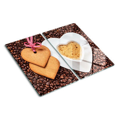 Tábua para cozinha Café com coração e biscoitos