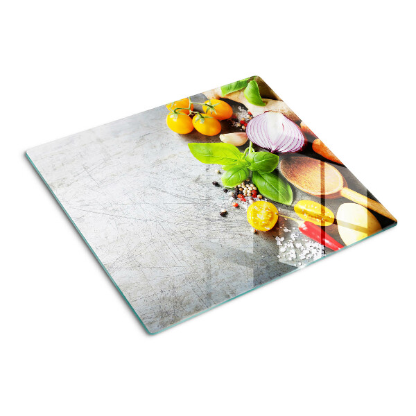 Tábua para cozinha Ingredientes e ervas da cozinha