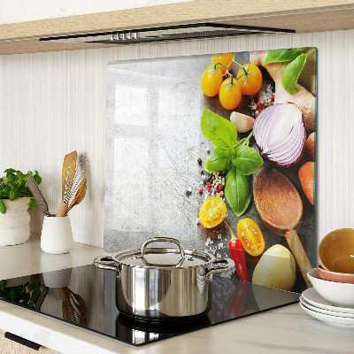 Tábua para cozinha Ingredientes e ervas da cozinha