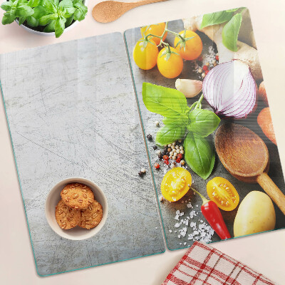 Tábua para cozinha Ingredientes e ervas da cozinha