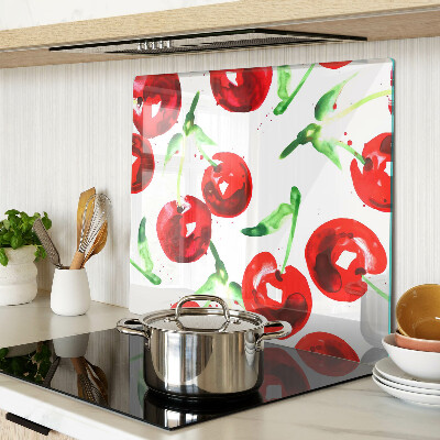 Tábua para cozinha Cerejas vermelhas em um fundo branco