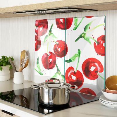 Tábua para cozinha Cerejas vermelhas em um fundo branco