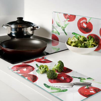 Tábua para cozinha Cerejas vermelhas em um fundo branco