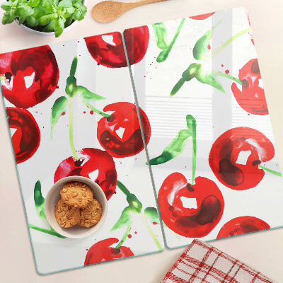 Tábua para cozinha Cerejas vermelhas em um fundo branco