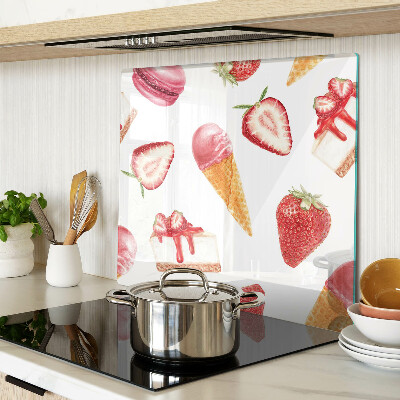 Tábua para corte Sorvete e morangos