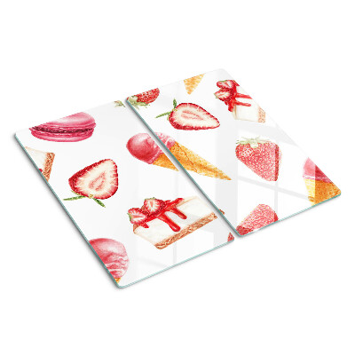 Tábua para corte Sorvete e morangos