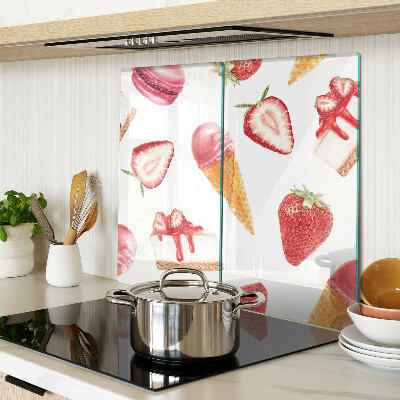 Tábua para corte Sorvete e morangos