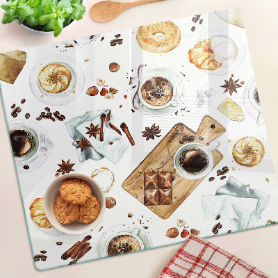 Tábua para cozinha Delícias de café e produtos assados