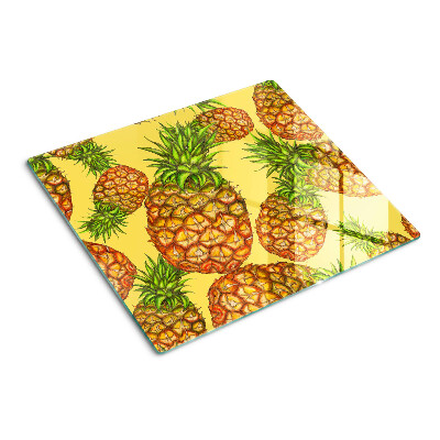 Tábua para corte Abacaxis em fundo amarelo