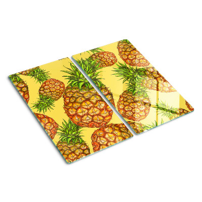 Tábua para corte Abacaxis em fundo amarelo