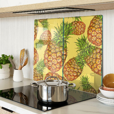 Tábua para corte Abacaxis em fundo amarelo