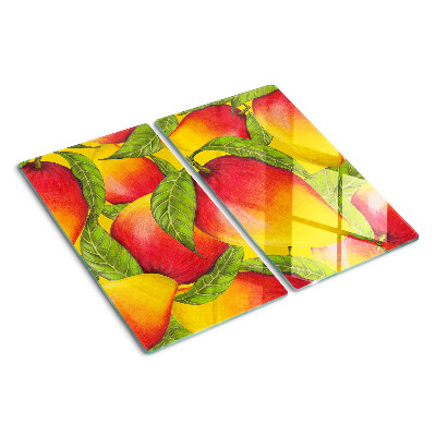 Tábua para corte Pimentões em um fundo de folhas verdes