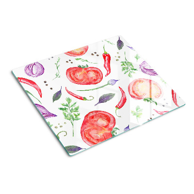 Tábua para cozinha Acentos vegetais em aquarela