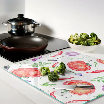 Tábua para cozinha Acentos vegetais em aquarela