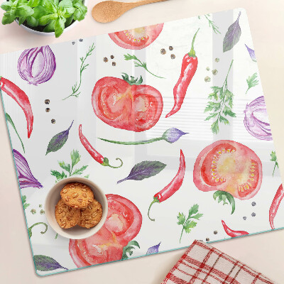 Tábua para cozinha Acentos vegetais em aquarela