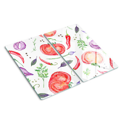 Tábua para cozinha Acentos vegetais em aquarela