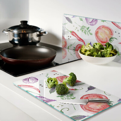 Tábua para cozinha Acentos vegetais em aquarela